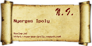 Nyerges Ipoly névjegykártya
